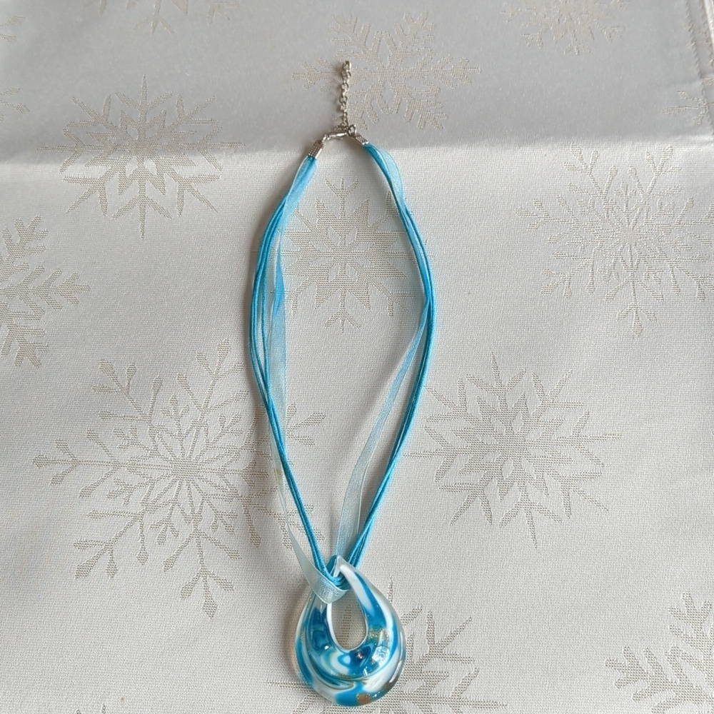 Glass Teardrop Necklace - Picture 2 of 6